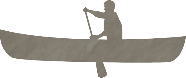 人が舟を漕いでいる様子の緑のシルエット
